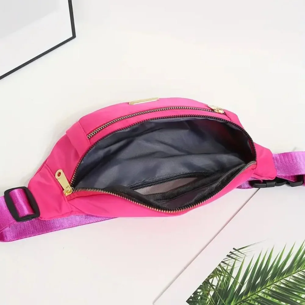 NWOT-Hot Pink Nylon Fanny Pack Belt Bag - Picture 2 of 3